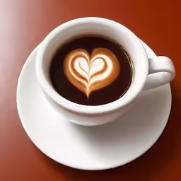 there is an image of a heart shaped latte
