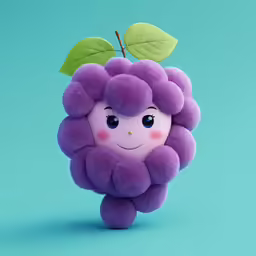 a strange looking stuffed animal made out of purple hair