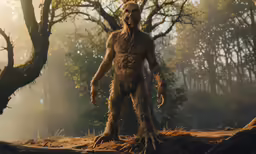 the real creature is standing in the woods