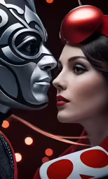 two people in costume standing side by side