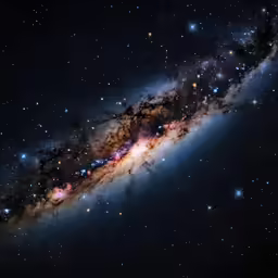 the spiral shaped galaxy with stars in the sky