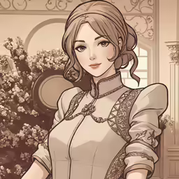 a beautiful woman standing next to a bouquet