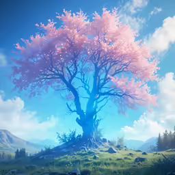 some very pretty big pretty trees in the sky