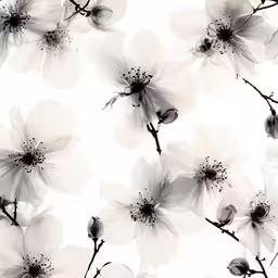 the black and white flower is on the table