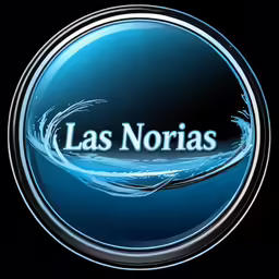 blue glass - like button with las norias on it