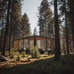 this is a house in the middle of some trees