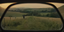 a view from inside a vehicle of the countryside