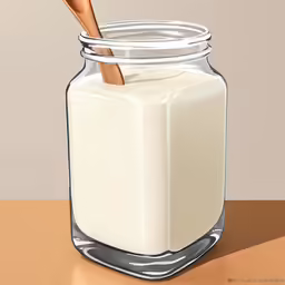 a bottle of milk that is sitting on the table