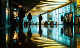 there are many people in this building that is very bright