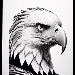 an eagle head is shown on a poster