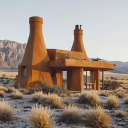 the building is in the middle of some desert