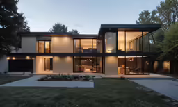 a building with a couple of glass windows