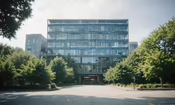 a tall building with many windows on it