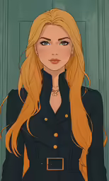 this is an image of a woman wearing a black shirt