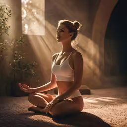 a woman is sitting on the floor in front of a window