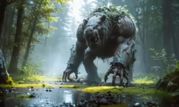 a large, scary looking monster standing in the forest