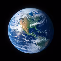 the earth is shown in the dark space