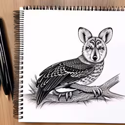 a sketched owl sitting on a tree branch,the coloring book shows an owl sitting on top of a tree branch