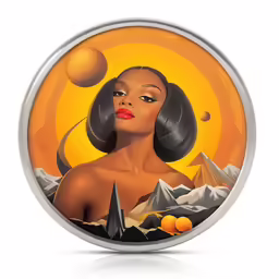 an image of the sun and a woman in her image