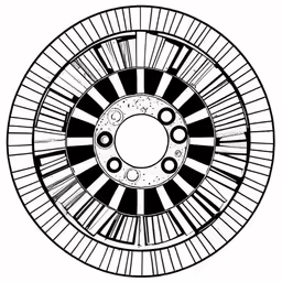 the sun that is in a circle with two circles