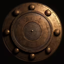 an old looking wall plate in the shape of a circle