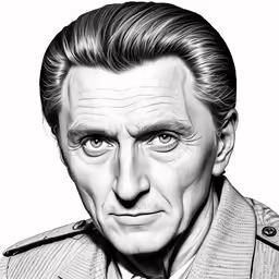 a pencil drawing of a man in a suit