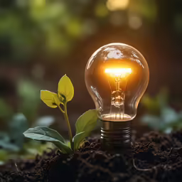 a light bulb with an energy source inside of it