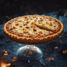 a delicious looking dessert pie on a stand