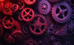 the red and black gears have been made out of cogs