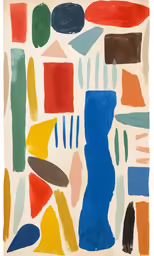 abstract painting with various colors on a white background