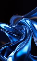 a black background with blue flowing lines