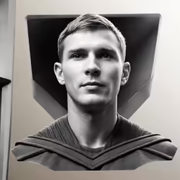 a black and white portrait of a man