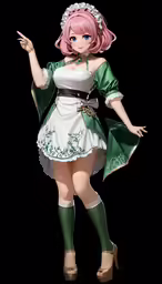 a woman with a green cape and white dress