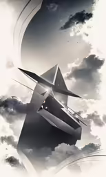 an artistic picture of some sort of space with a sky background