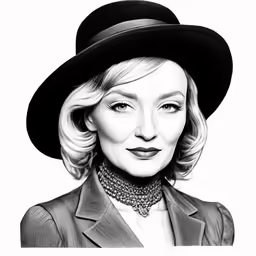 a woman with blonde hair wearing a hat and jacket