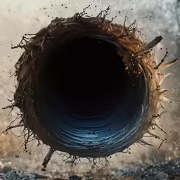 there is a photo of an object with water coming out of it