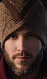 a man with a hat that is made of fabric