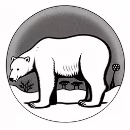 /tmp/FOONRdRkb.jpg = a black and white polar bear with trees and bushes in the background
,/tmp/FOONRdRkb.jpg = a polar bear with snowflakes in the back ground
,/tmp/FOONRdRkb.jpg = a polar bear looking back in the distance
,/tmp/FOONRdRkb.jpg = a drawing of a polar bear on a circle
,/tmp/FOONRdRkb.jpg = polar bear is standing in the middle of a field
,/tmp/FOONRdRkb.jpg = a black and white polar bear stands in a circle
,/tmp/FOONRdRkb.jpg = an animal that is in the middle of a circle

