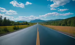 the view from the inside of an empty vehicle looking at a highway