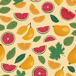 a very pretty pattern with some fruits on it