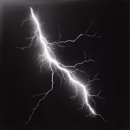 lightning strikes through the dark sky