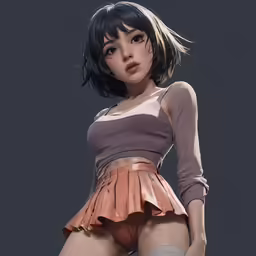 a 3d model in tight underwear poses