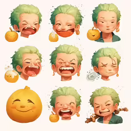 an illustration of a kid face making facial expressions