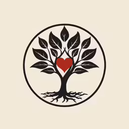 a heart and a tree with its roots