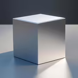 a close up shot of a silver cube object
