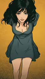 an artistically painted photo of a girl with a bird on her head