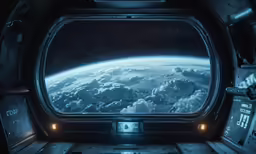an earth view out the window of an airplane