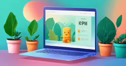 an open lap top on a desk in front of some house plants,a laptop on a desk with some plant pots around it