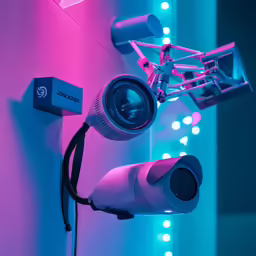 a camera with a flash and its external flash