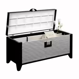 a storage box with three different compartments